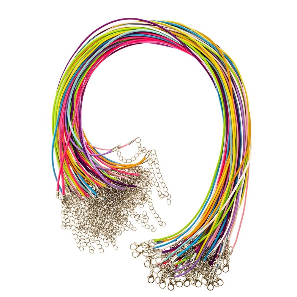 Cotton Braided Wax Cord NecklacesLobster Clasps